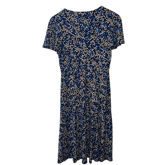 Chaps Dress Women Size S Blue Polka Dot Babydoll Midi Flutter Sleeve Cottage Y2K - Picture 2 of 5